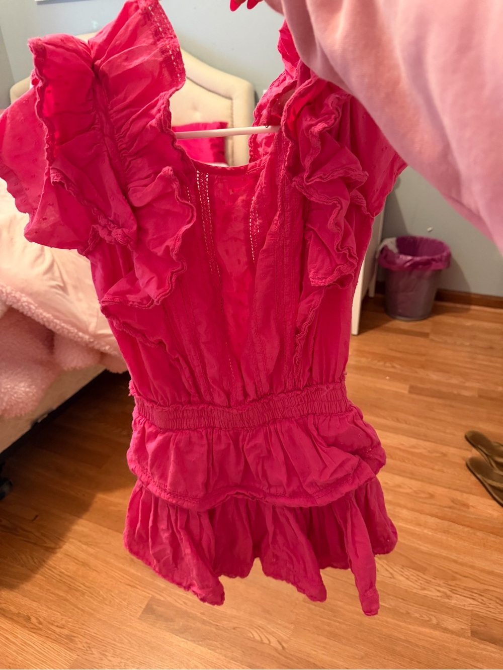 LoveShackFancy Hot Pink Natasha Dress